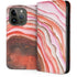 Orange Watercolor Geode iPhone 15 Pro Folio Case